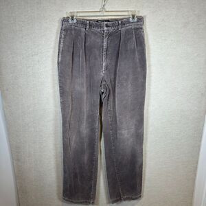 Polo Ralph Lauren Corduroy Pants Mens 34x34 Gray Straight Leg Classic Vintage
